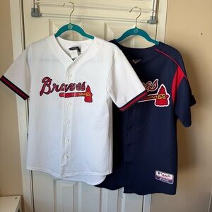 Majestic Braves White and Navy Jerseys bundle (flaws)